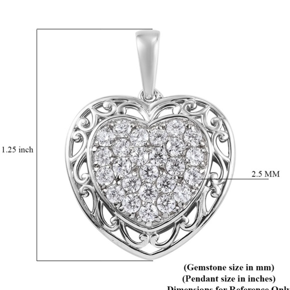 Heart Platinum Bond Heart Pendant - Picture 5 of 5